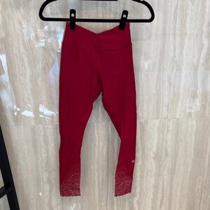 lululemon athletica Red Leggings with Embellished Ankles